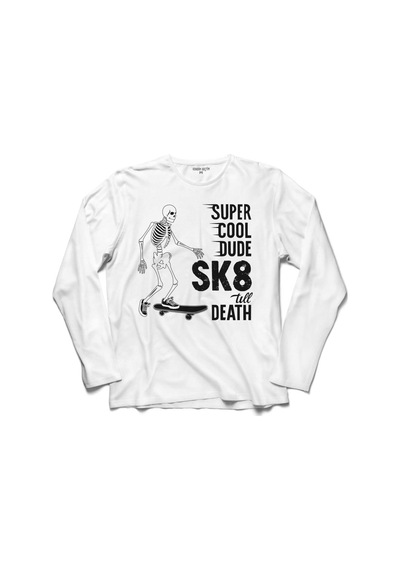 Kaykay Skateboardıng Kuru Kafa Death Kay Kay Sporu Kollu Tişört (518431008)