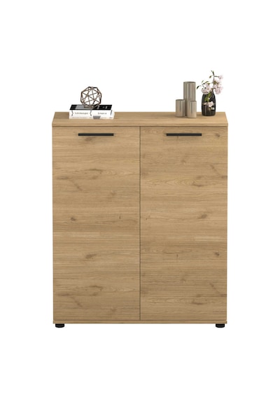 Trendline Çok Amaçlı İki Kapaklı 5 Raflı Dolap Florida Meşe 91x108x35 Cm Meşe