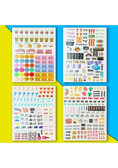 My Dıy Sticker Book 24 17 Cm 16 Sayfa Özel Tasarım Rengarenk Sticker Kitabı Çok Renkli
