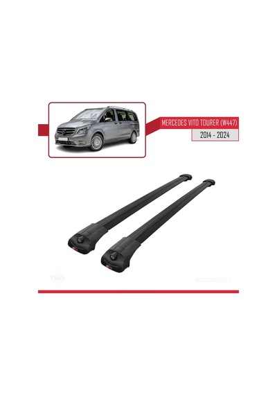 Mercedes Vito Tourer W447 2014 Ve Sonrası İle Uyumlu Ace-1 Ara Atkı Tavan Barı Siyah