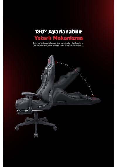 Rampage Kl-R71 Empıre Ayak Dayama Yerli Siyah/Silver Gaming Oyunc