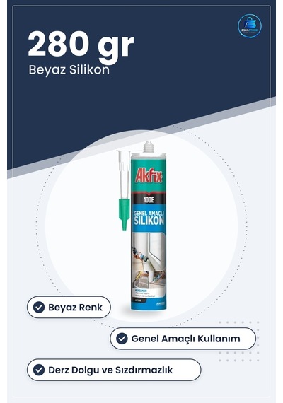 Silikon 280 Gr Beyaz Genel Amaçlı Banyo Mutfak Derz Dolgu Sızdırm