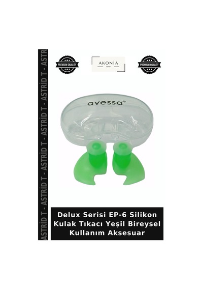 Delux Serisi Ep-6 Silikon Kulak Tıkacı Yeşil Bireysel Kullanım Aksesuar