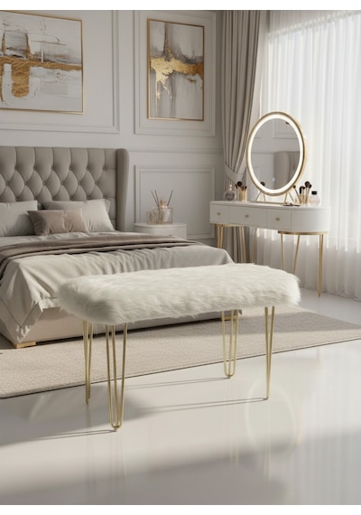 Sergama Bench Sandalye Bank Beyaz