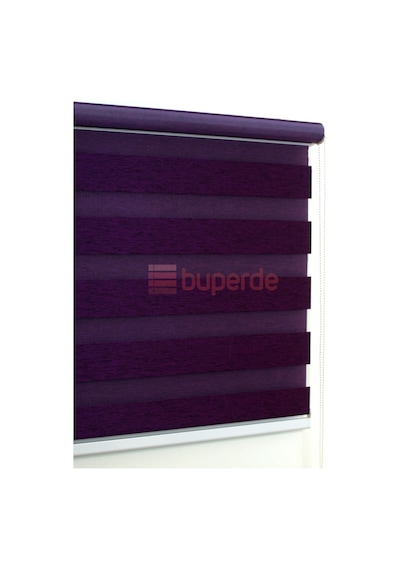 Buperde Mor Mürdüm Bambu Zebra Stor Perde