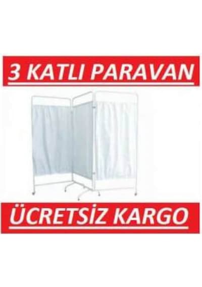 Paravan 3 Katli -Metal Hastane Muayene Paravani-Revir 3 Kanatli