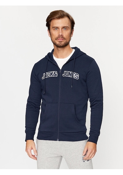 Jack & Jones Erkek Fermuarlı Ve Kapüşonlu Sweatshirt - 12241567 001