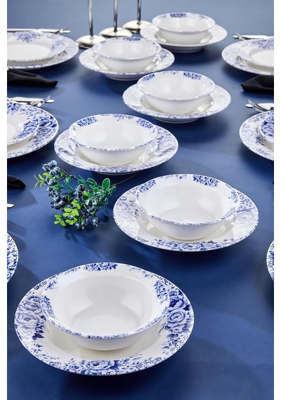Tr Meissen 24 Parça Porselen Yemek Takımı, Lacivert, Ckr4812 Diğer