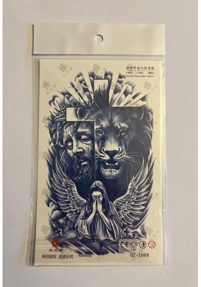 Aslan 18x11 Cm 1 Ay Kalıcı Geçici Dövme Yapıştırma Dövme