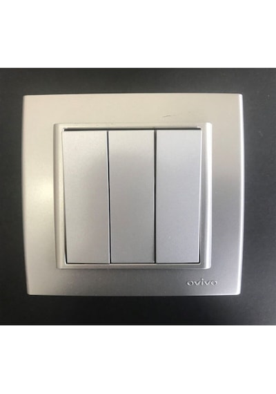 Ovivo Mina Gümüş Silver Üçlü Anahtar Mekanizma+çerçeve