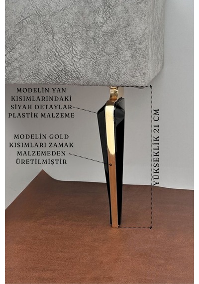 Wings Gold Siyah Mobilya Koltuk Ayağı Chester Komidin Tv Ünitesi Vestiyer Ayağı 21 Cm 8 Adet