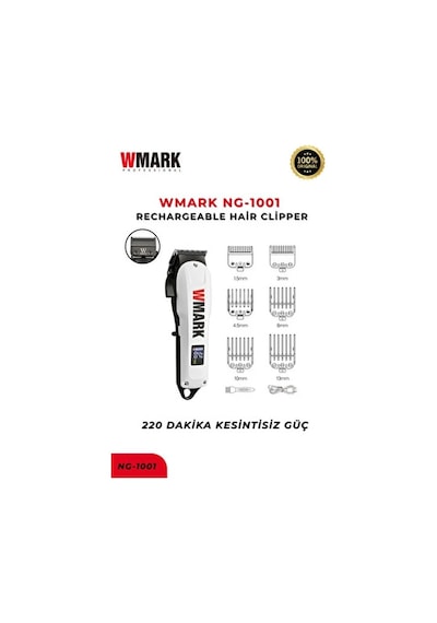 Wmark Ng-1001 Şarjlı Saç Kesme Makinesi Siyah Led Ekran, Uzun Süreli Kullanım, Berber Tipi Clipper 3-4 Saat 120 Dak Wmark Ng-1001 Şarjlı Saç Kesme Makinesi Siyah Led Ekran, Uzun Süreli Kullanım, Berber Tipi Clipper 3-4 Saat 120 Dak