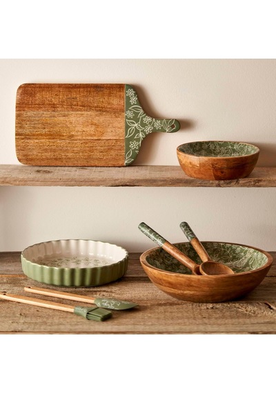 Tr Floral Stoneware Fırın Kabı Beyaz 26x5 Cm Genel