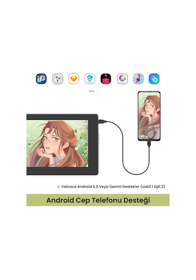 Veikk VK1200V2 16384 Levels 11.6" IPS HD Grafik Tablet + Kalem