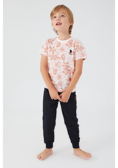 U.s. Polo Assn. 1358 Garson Flowered Erkek Çocuk Kısa Kol Pijama Takım 001