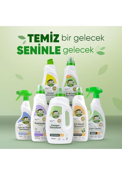 Just Green Organic Bitkisel Sıvı Çamaşır Deterjanı Beyazlar Ve Renkliler İçin, Kokusuz & Hipoalerjenik, Ecocert Sertifikalı, 30 Yıkama 1500 Ml