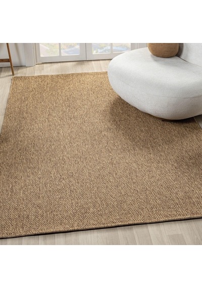 Düz Kahve Toprak Kılçık Desenli Halı - L665kabo