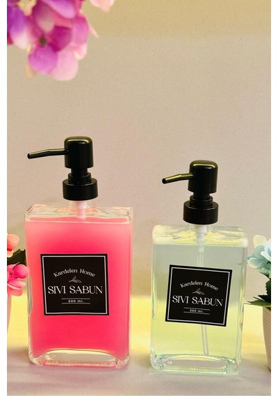 Makri Home 500 Ml Modern Ve Şık Tasarım Cam Sıvı Sabun & Deterjanlık Şeffaf