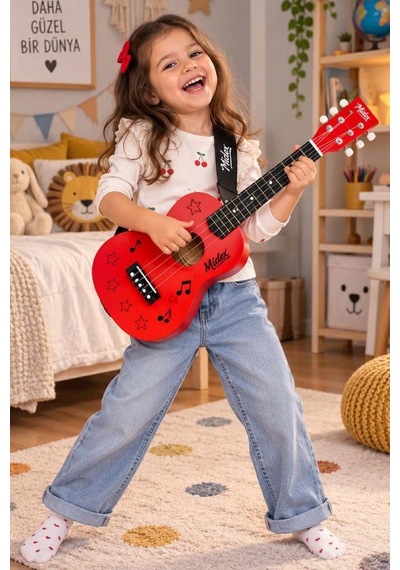 Midex Cg-230rd Çocuk Klasik Gitar Seti 3-8 Yaş 23 İnç 58 Cm Kırmızı Çocuk Gitarı Seti