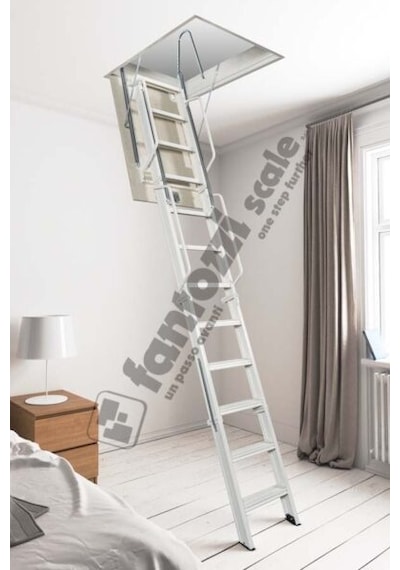 Aytürk Fantozzi Acı4 Menşei Italya 70x90 4 Katlanır Metal Çatı Merdivenleri H:280 Cm'ye Kadar