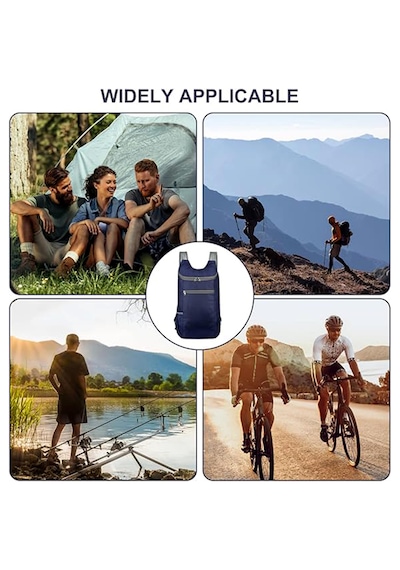 Sportive Katlanabilir Su Geçirmez Spor Sırt Çantası Ultra Hafif Foldable Seyahat & Kamp Çantası 41 Cm Koyu Mavi