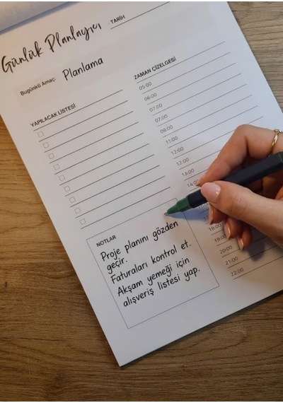 A4 Günlük Planlayıcı-minimalist Ve Sade Tasarımlı 50 Yaprak Çok Renkli