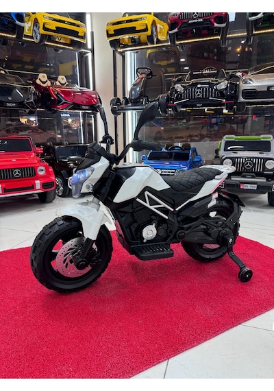 3-10 Yaş 12 Volt Akülü Motor Akülü Motosiklet Beyaz