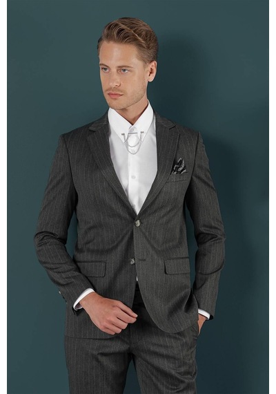 Efor C 652 Slim Fit Füme Spor Ceket Füme