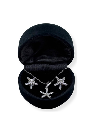 Oya Silver Taşlı Deniz Yıldızı Gümüş Set&takım