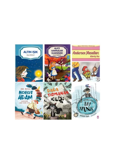 İlkokul 1.2.ve.3 6 Kitap Set Nohut Adam,dağa Tırmanan Kedi,yanlış Masalcı Bay Yalnış