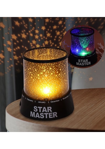 Kişiye Özel Fotoğraf & Star Master Yıldız Yansımalı Gece Lambası Hediye Seti