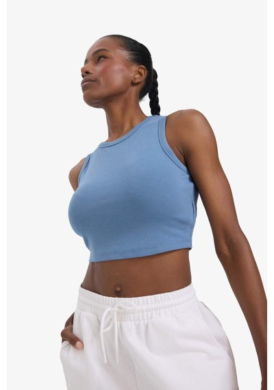 DeFactoFit Crop Top Bisiklet Yaka Modal Sporcu Atlet E2939AX25SMIN34