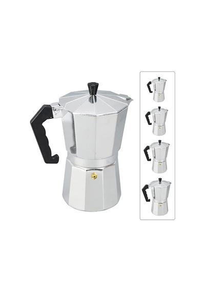 3 Fincanlık Retro Tasarım Alüminyum Moka Pot - Ocak Üstü Espresso Ve Filtre Kahve Demleyici