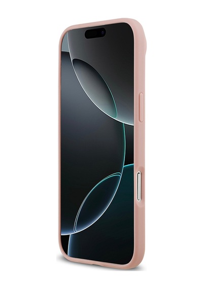 Apple Uyumlu iPhone 17 Air Kılıf Guess Lisanslı Taşlı Arka Yüzey Üçgen Logolu Kapak Pembe