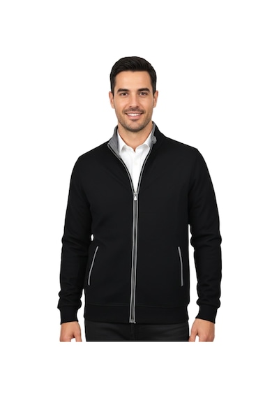 Erkek Spor Hakim Yaka Fermuarlı Hırka Regular Fit Bgl-st04948 Siyah