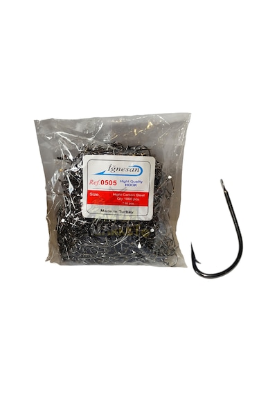 İğnesan 505 Serisi Black Nikel Olta İğnesi 1000li Paket - No-1