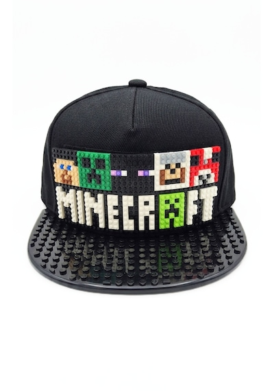 Kutpia Pixel Blok Minecraft -örümcek Adam- Batman-prenses Çocuk Kep Şapka Lego Uyumlu Siperlikli 4 12 Yaş Siyah - Siyah