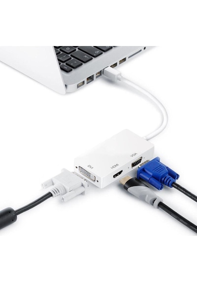 Mini Displayport To Hdmi Dvi Vga Kablo Çevirici Dönüştürücü Thunderbolt