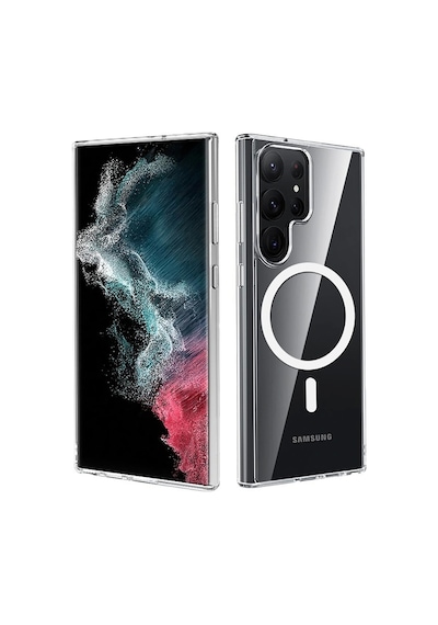 Galaxy Uyumlu S25 Ultra Kılıf Kablosuz Magsafe Şarj Özellikli Şeffaf Sert Pc Redclick Embos Kapak