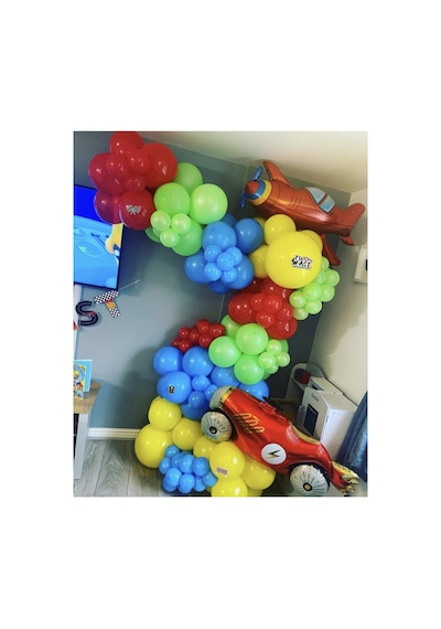 Pastel Kırmızı Açık Mavi Sarı Ve Açık Yeşil Balon Zinciri 100 Adet A