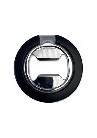 Zore Paris M10 Magnetik Standlı Şişe Açacaklı Ring Telefon Tutucu Siyah