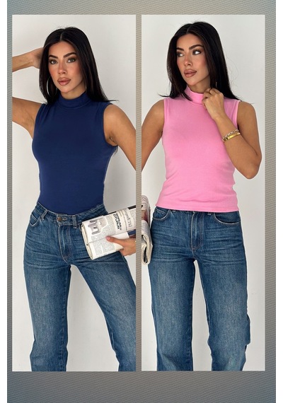 Noa & Noa 2'li Paket Kadın Kolsuz Boğazlı Basic Body Sleek Core Mavi Noa & Noa 2'li Paket Kadın Kolsuz Boğazlı Basic Body Sleek Core Mavi