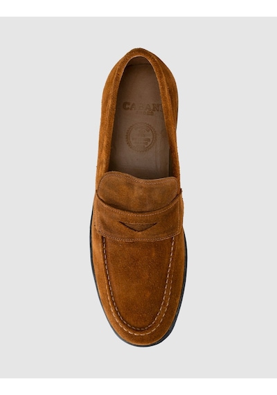 Cabani Taba Süet Hakiki Deri Erkek Loafer Ayakkabı