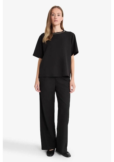 Defacto Regular Fit Cep Detaylı Geniş Paça Pantolon F5413ax25aubk81 Siyah