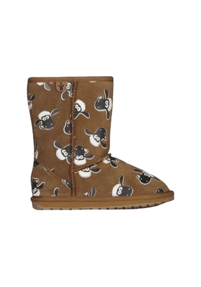 Emu Australia Emu Australia Shaun The Sheep Print Unisex Çocuk Siyah Bot Cst Kahve