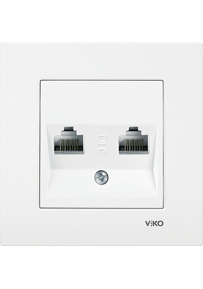 Viko Karre Data-numeris Telefon Prizi Rj45 Cat5e - Rj11 Beyaz Çerçevesiz 90967x35 Viko