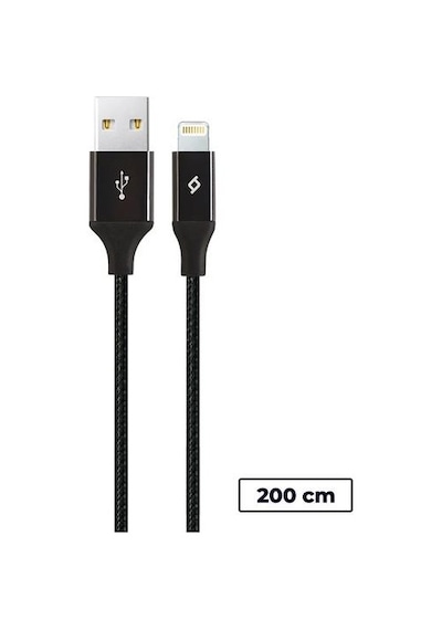 Ttec 2DK19S AlumiCable XL USB-A - Lightning Şarj Kablosu 2 M Siyah