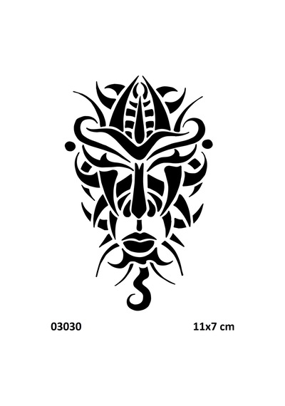 Airbrush Tattoo Maori Mistik Yerli Yapışkanlı Stencil Süsleme Ve Boyama Kalıbı
