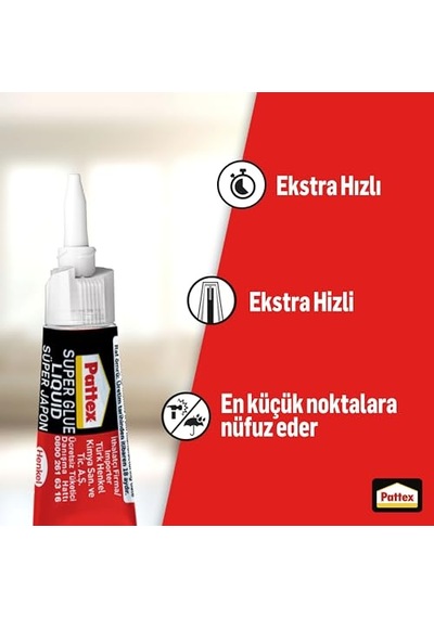 Pattex Süper Yapıştırıcı, Kaliteli Onarımlar İçin Çok Amaçlı Güçlü Yapıştırıcı, Özel Kapağıyla Kolay Kullanımlı Hızlı Yapıştırıcı, 1x10g