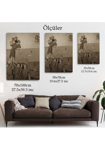 Es10 Marlene Dietrich Tutkuyla Öpüşerek İkinci Dünya Savaşından Eve Döndü Kanvas Tablo-5269 (35 x 50)
